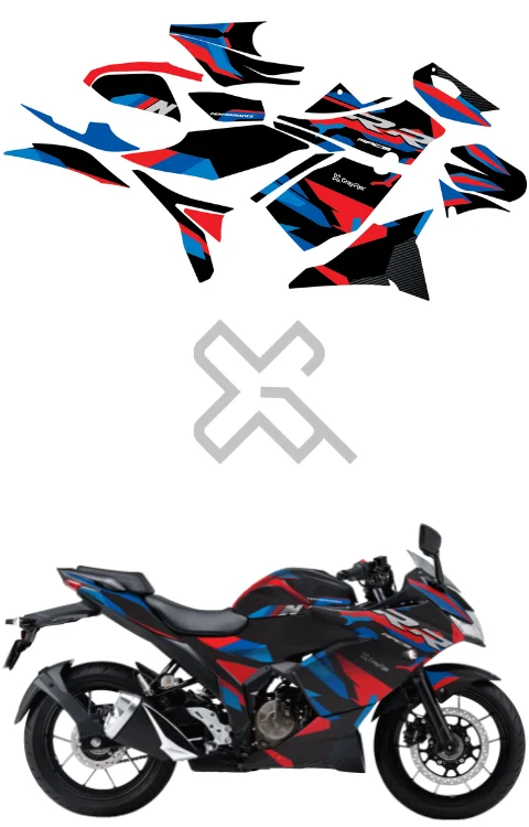 RR Edition Full Body Sticker Compatible with Gixxer SF 250 | Made In Premium Gloss Vinyl With FPF(Fade Protection Film), Water Proof, Precut Sticker, Pack Of 1 Compatible with Both Side